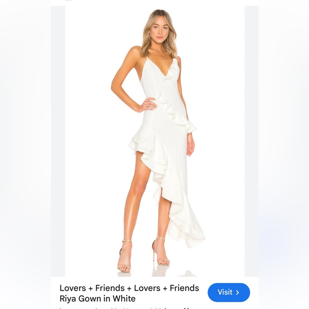 Lovers and friends riya Elegant White Ruffle Dress